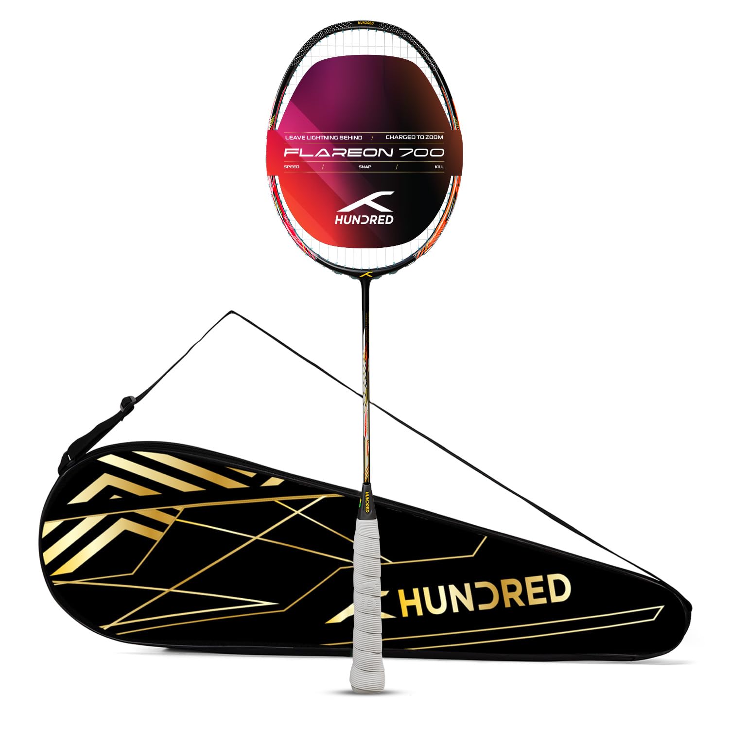 Hundred Flareon 700 Badminton Racket with Full Cover | ≤32 lbs | Lightweight & Agile | Carbon Construction | Speed-Focused Gameplay & Sharp Control-image-36