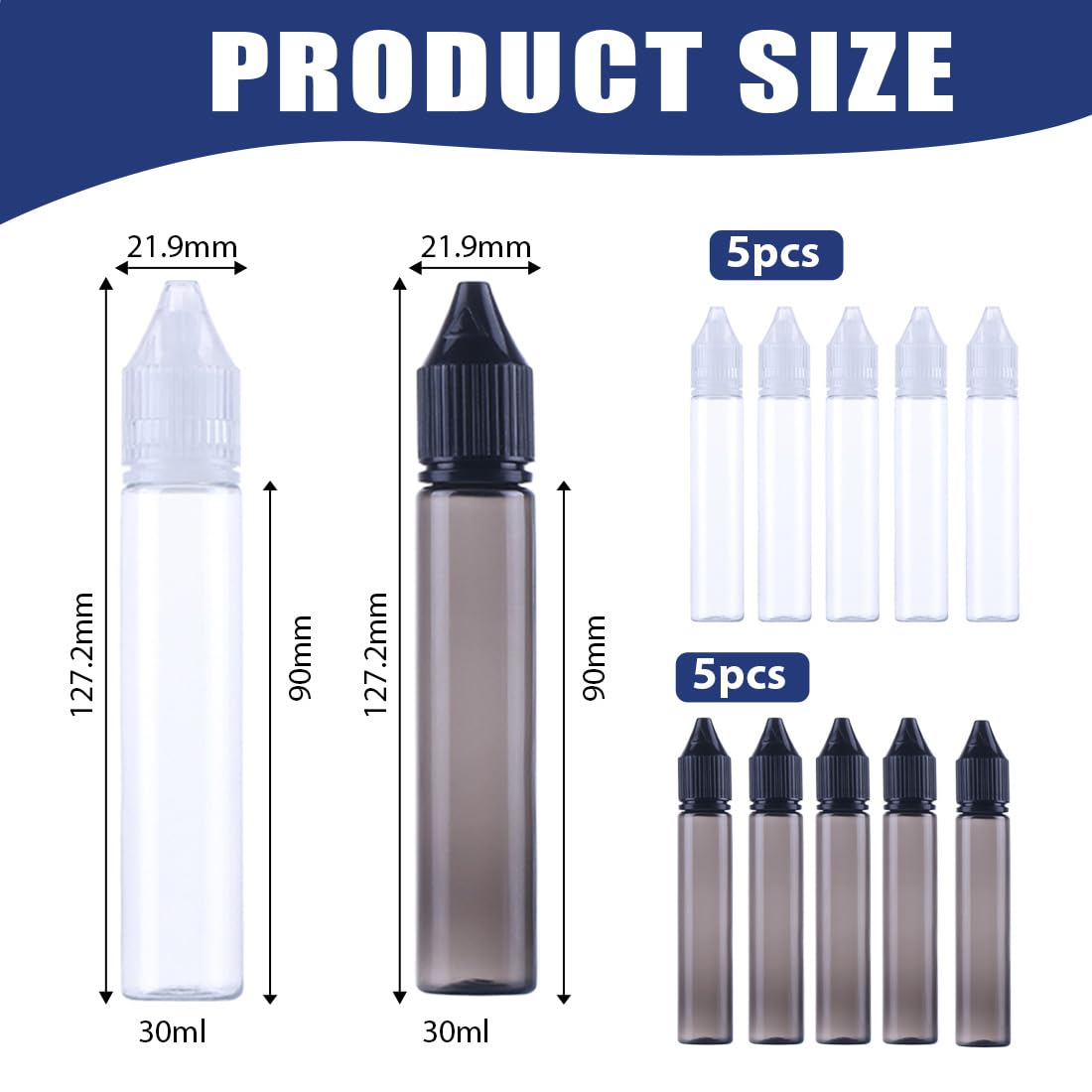 10 Pcs 30ml Botellas de Goteo, Botellas Cuentagotas, Frasco Cuentagotas de Plástico, Botes Vacíos de Plástico, Gotero Botellas para Aceite Esencial, Exprimidable Frascos Cuentagotas