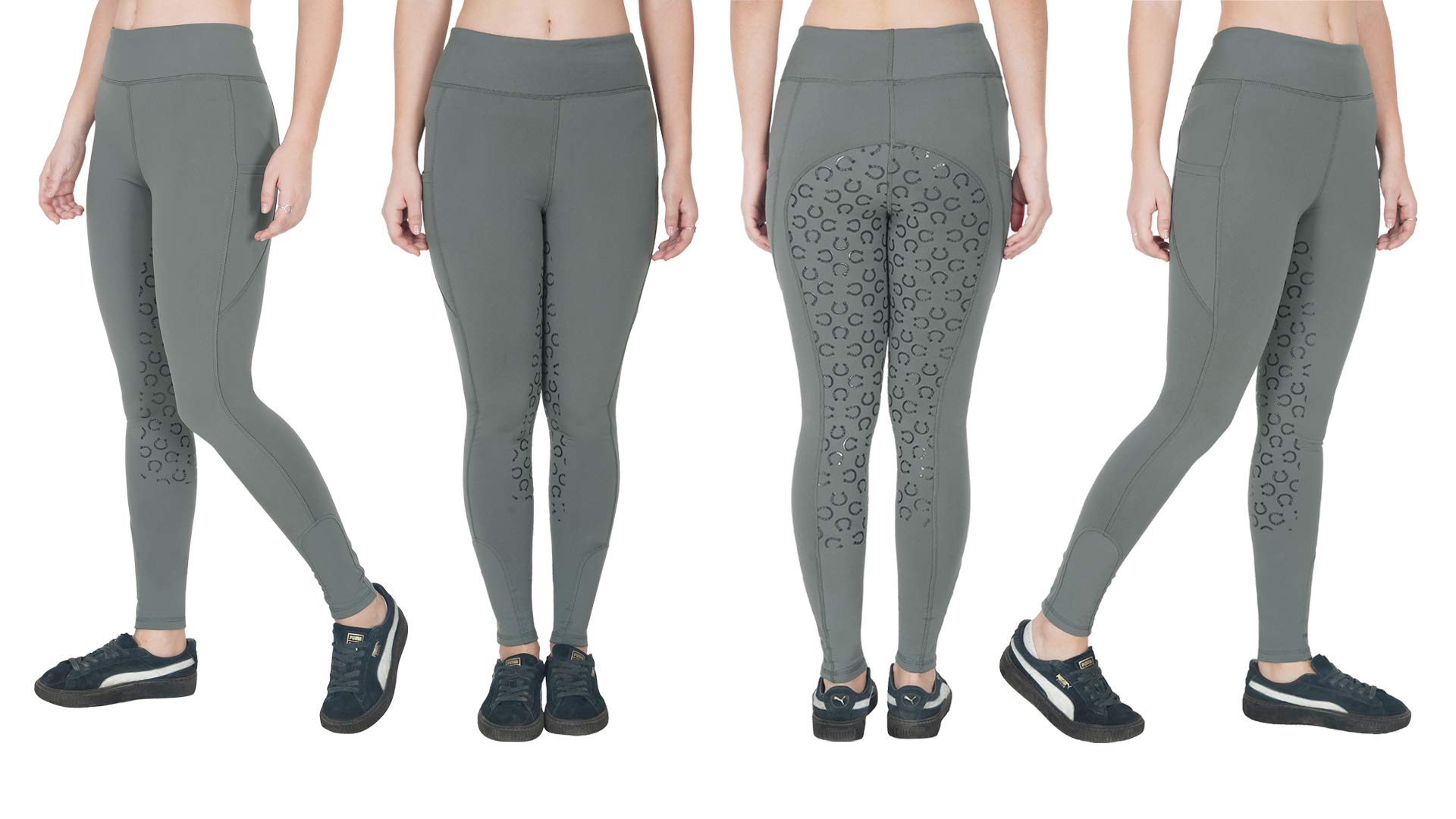 Avon EquineWomen's Winter Riding Tights Phone Pocket Premium and Comfortable 4 Way Stretch Fabric Ladies Tights