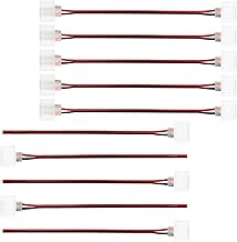 LED Strip Connector 2 Pins, 10 x LED Strip Connectors 6 mm Plug, 2 Pin Quick Connector Cable for Neon Strip Light to LED Strip