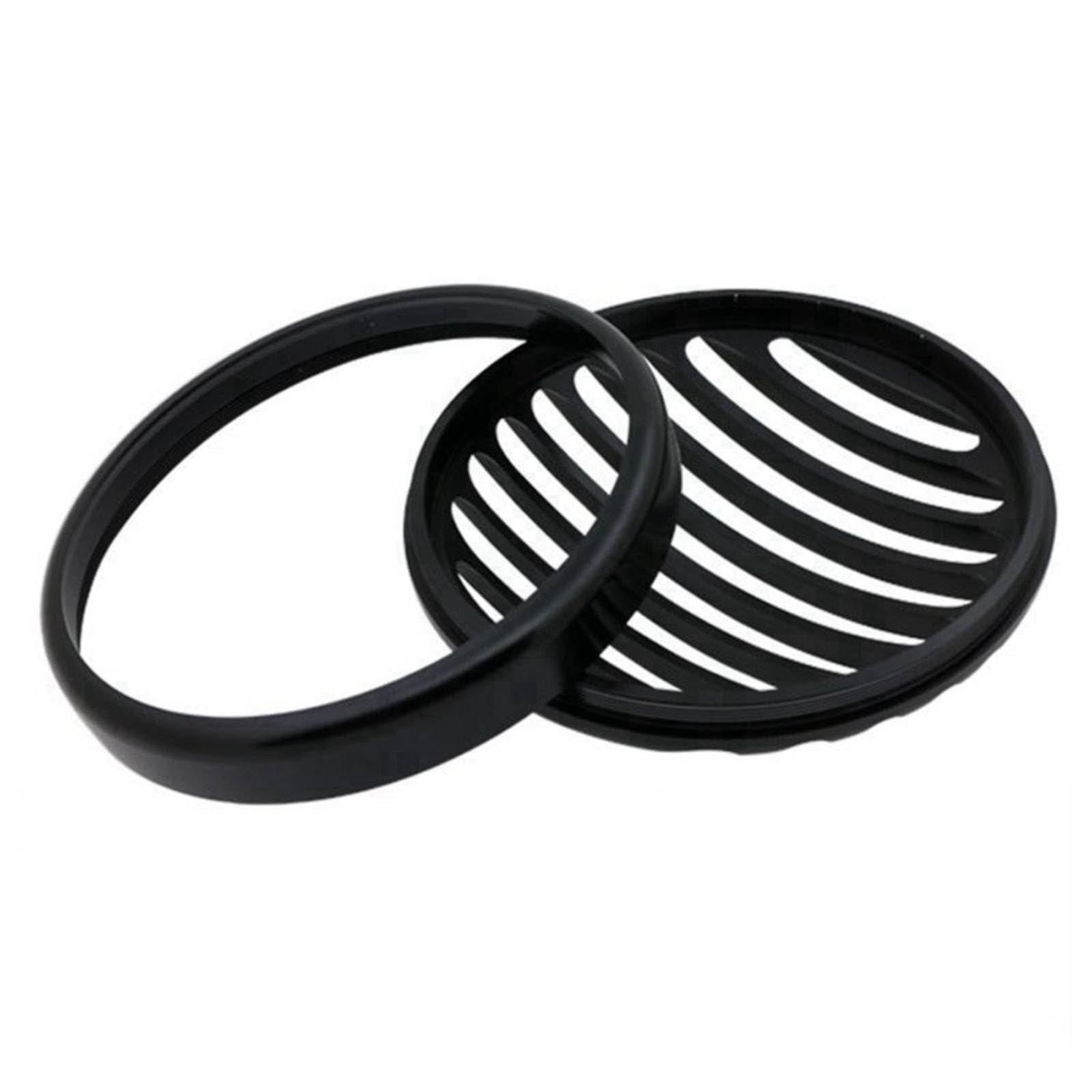 Matte Black Retro Headlight Grille Cover Aluminum Alloy Front Headlight Trim Cover CNC Motorbike Part Decorative for Classic Motorcycle Bonneville Bobber Riders, Black-image-17