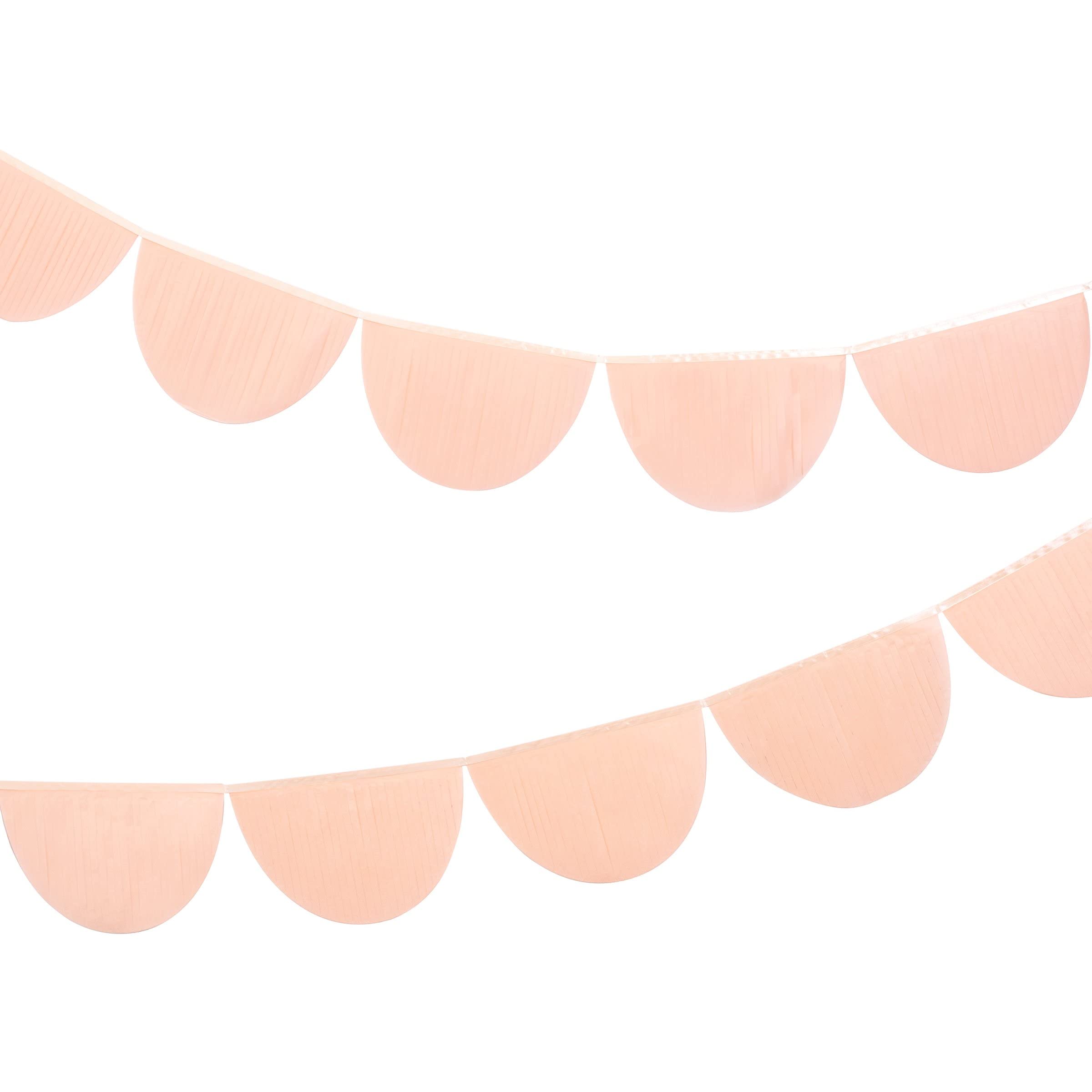 Meri Meri Peach Scallop Pennant Banner (Pack of 2), 13' Party Banner Including Excess Cord, Garland Birthday Party Decorations