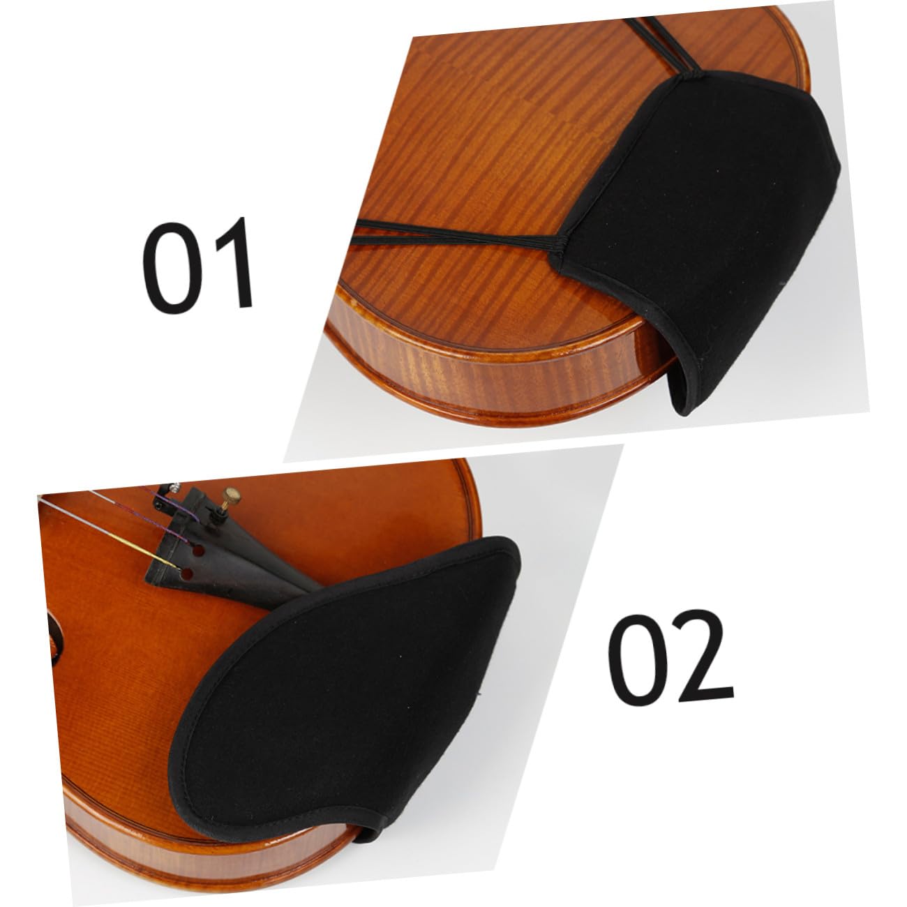 ABOOFAN Almohadilla para Mentonera de Violín de Transpirable Accesorio Práctico para Violinistas Protege Papada y Absorbe Sudor Color Negro Uso Duradero