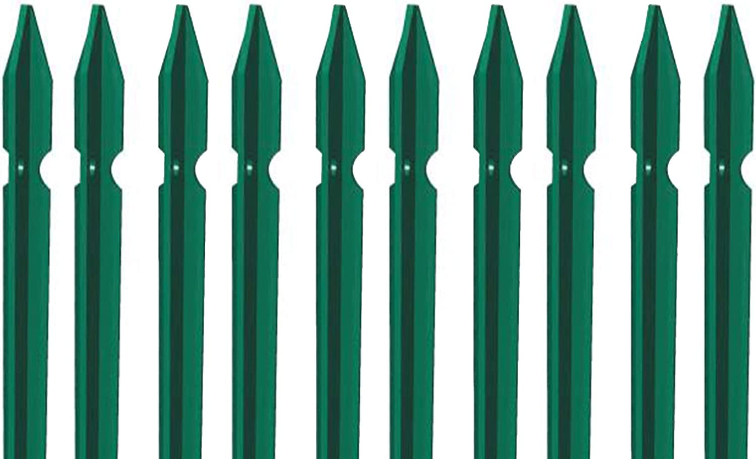 10 PZ Palo paletto in ferro a T 30x30x3 mm plastificato verde per rete recinzione metallica TUTTE LE MISURE - MADE IN ITALY (H 175 cm)