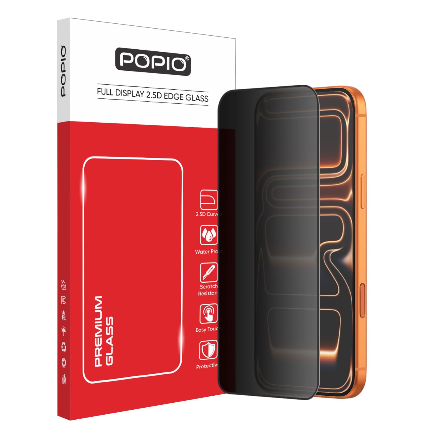 POPIO Military-Grade Privacy Screen Protector for iPhone 17 Pro Max – 9H Tempered Glass, Anti-Spy Protection, Scratch-Resistant, HD Clarity (1 Pack)