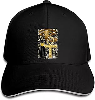 Berretto da Baseball Design EGIZIO Cappello Snapback con geroglifici Gatto Egiziano con Visiera Regolabile Stampato Cappello Visiera Regalo