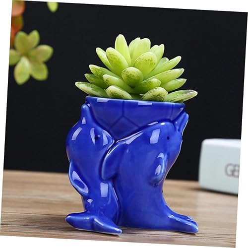 Miniatura 8 de GANAZONO 2 Pairs Dolphin Pen Holder Ornament Pot vase sea Animal Figure Desktop Flower Vase Ceramic Planter Landscape Pot suculentas Ceramic