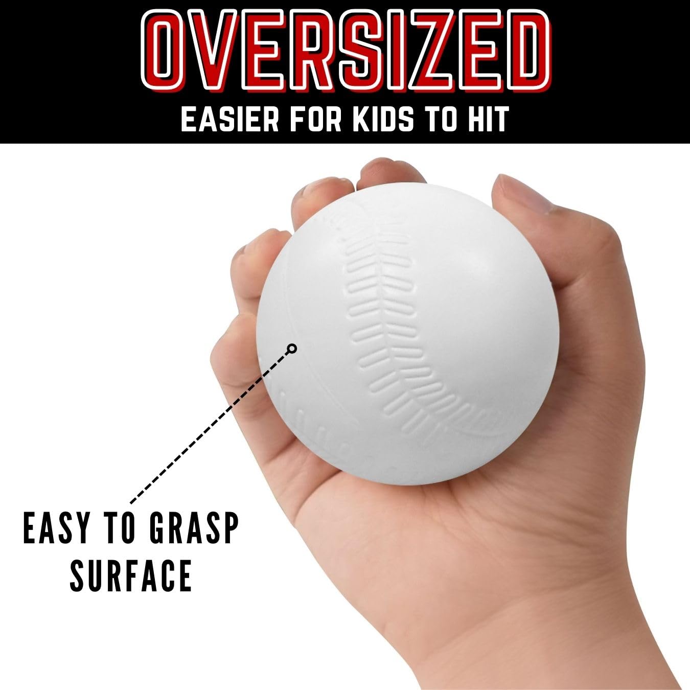 Liberty Imports 12 PCS Toddler & Little Kids Replacement T Ball Baseball Balls - Jumbo Plastic T-Balls with Mesh Bag, 3.5-inch Oversized Tballs for Totsports T-Ball Set, Softball, Training