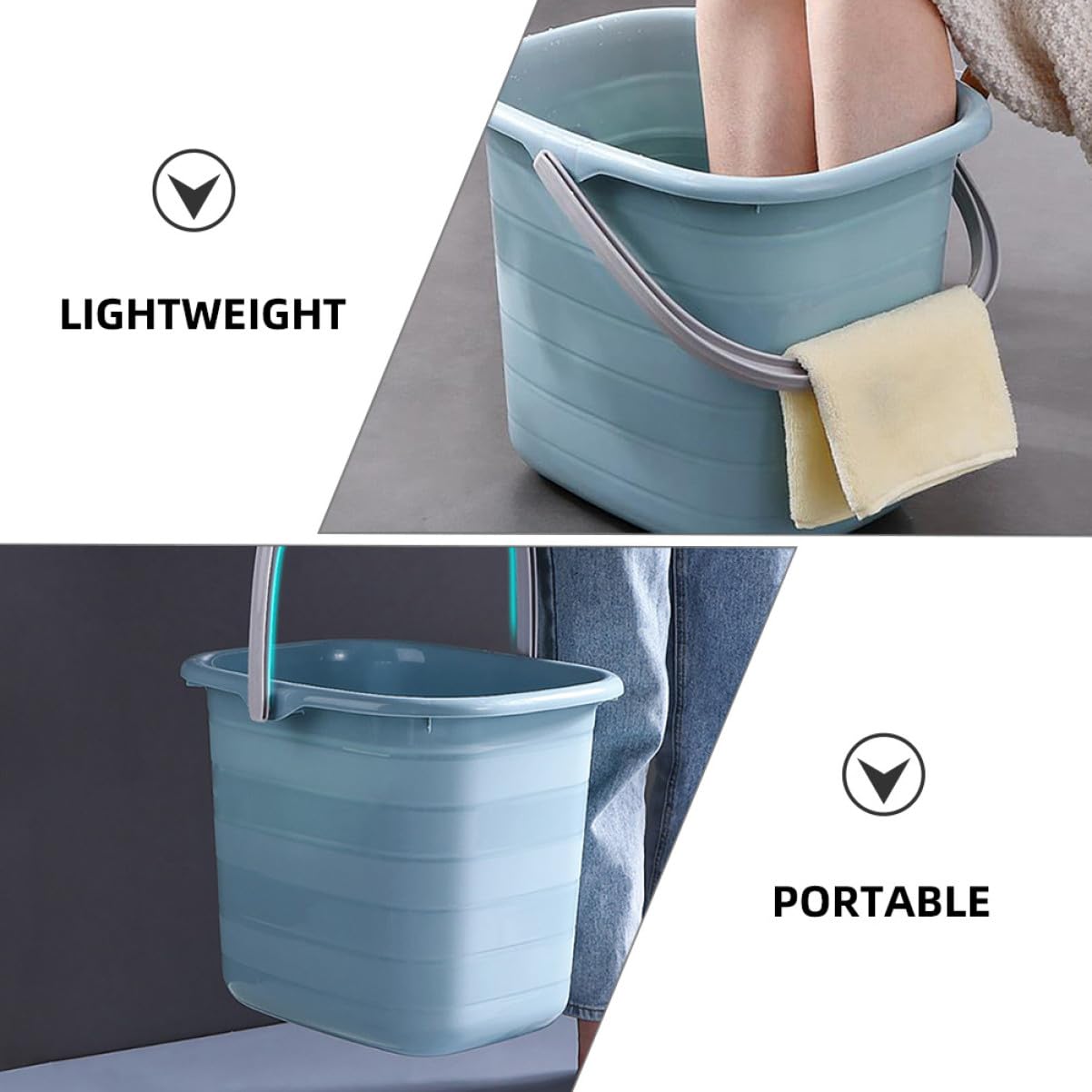 Secchio in Plastica Manico per Acqua, Uso Domestico
