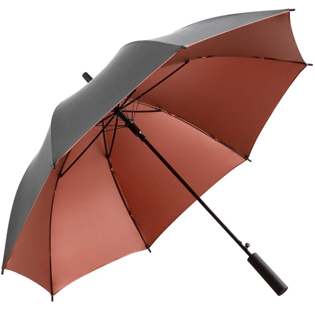 Fare Grey & Copper Uv Protective Spf50+ Two-Tone Automatic Opening Walking Length Umbrella