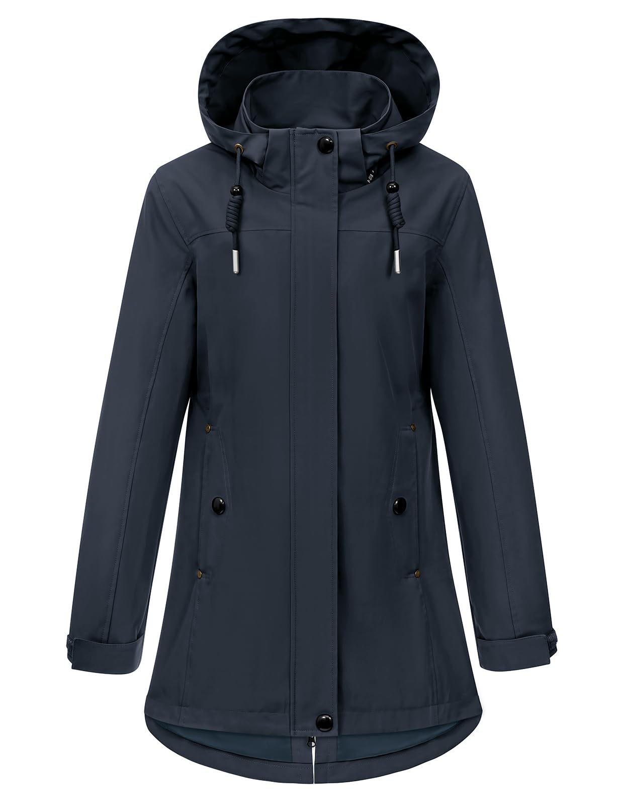 heekpek Übergangsmantel Damen Elegant Mantel Frühling Leichte Jacke Parka Frühlingsjacke Outdoor Windjacke Softshell Übergangsjacke mit Kapuze, Kordelzug für Frühling Herbst