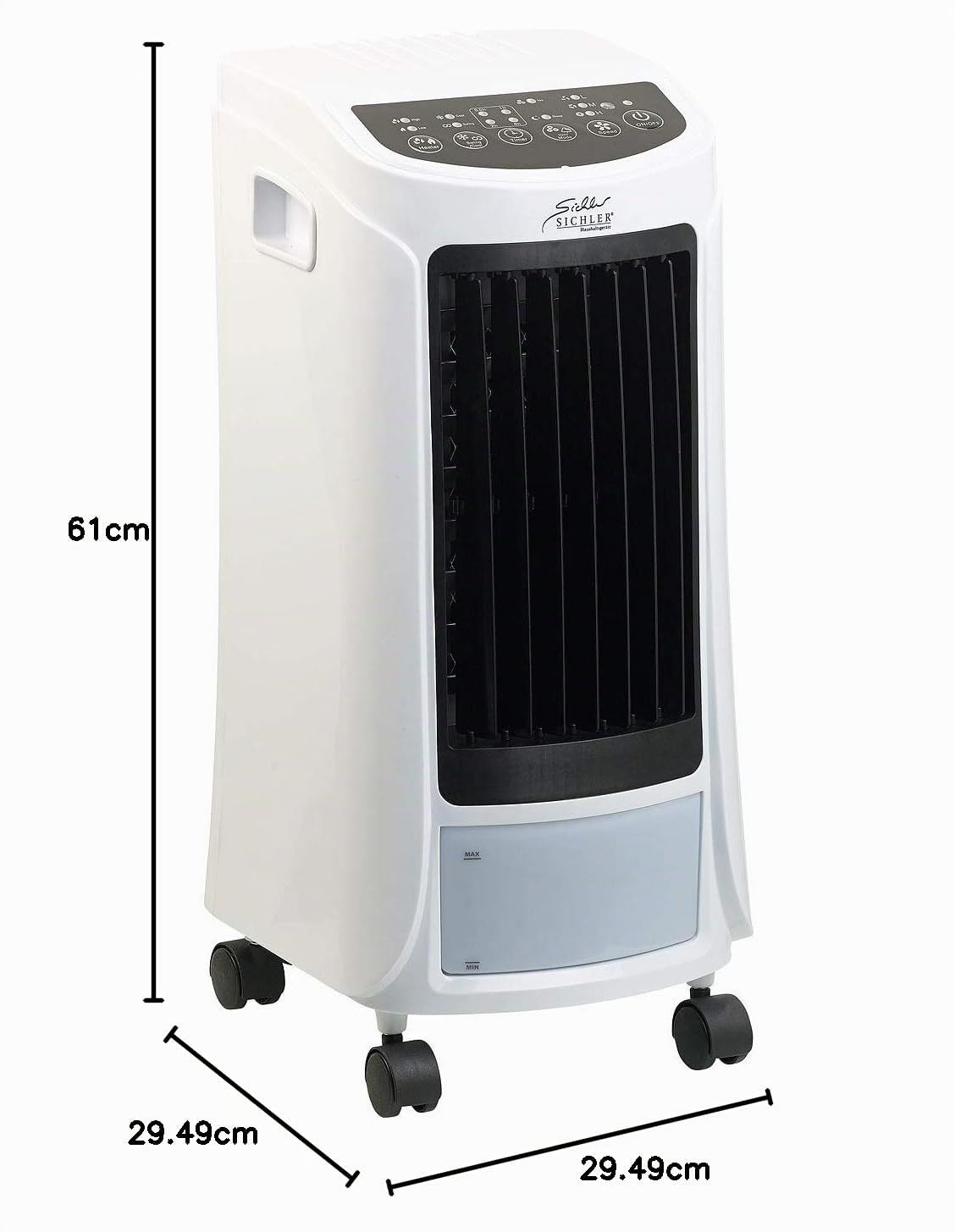 Sichler Haushaltsgeräte Kühl und Heizgerät: 4in1-Luftkühler, befeuchter, Ionisator, Heizgerät, 4l, 1800W, 240ml/h (Heiz und Kühlgerät, Klimagerät Kühlen, Klima)
