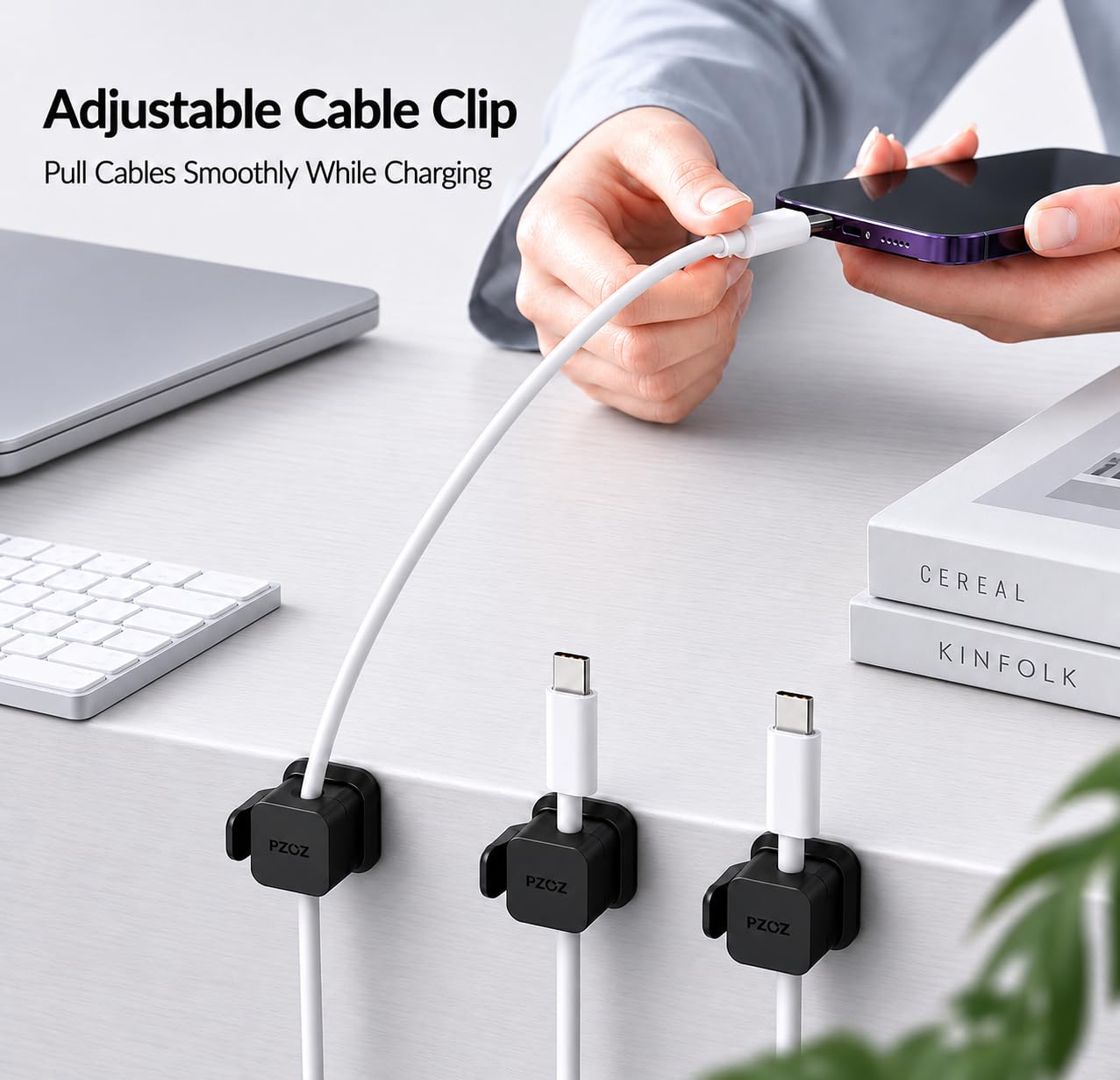 PZOZ Cable Clips 6 Pack, Adhesive Cable Management Clips with Secure Buckle — Amazon image 2