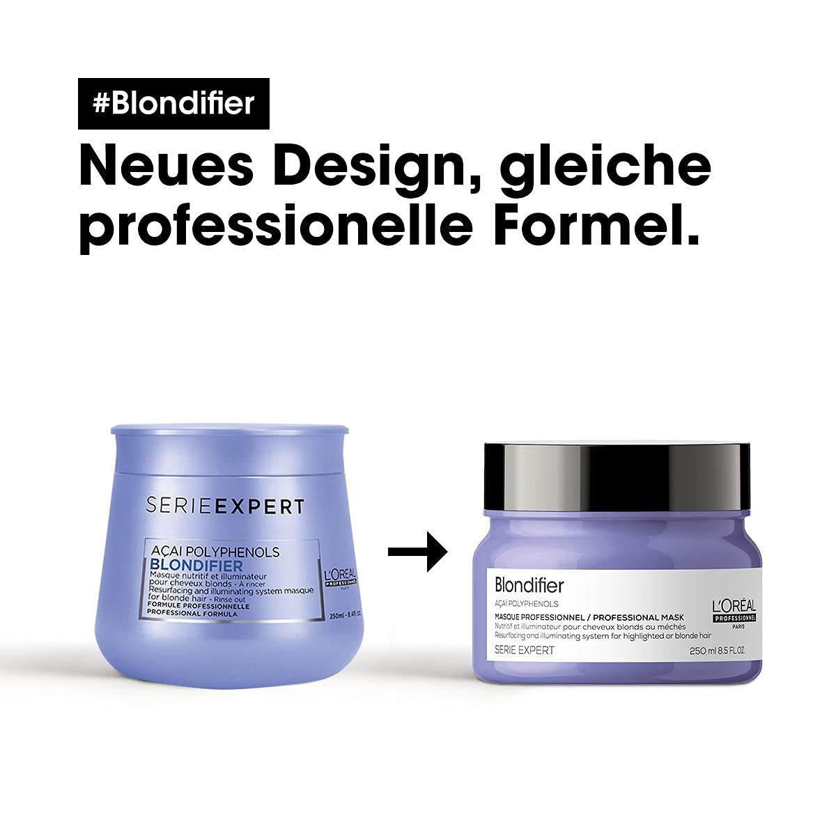 L'Oréal Professionnel | Nährende Haarmaske für blonde und blondierte Haare, Açaibeeren-Extrakt, Serie Expert, Blondifier Maske