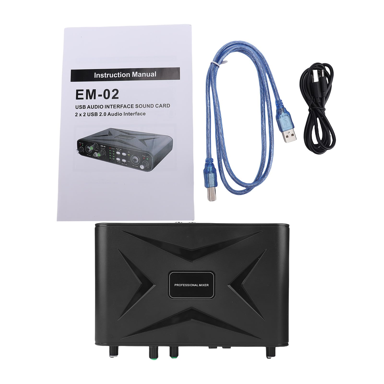 Tarjeta de Sonido Externa, Resolución de Sonido con Preamplificador de Micrófono y Alimentación Fantasma para Grabación en Vivo