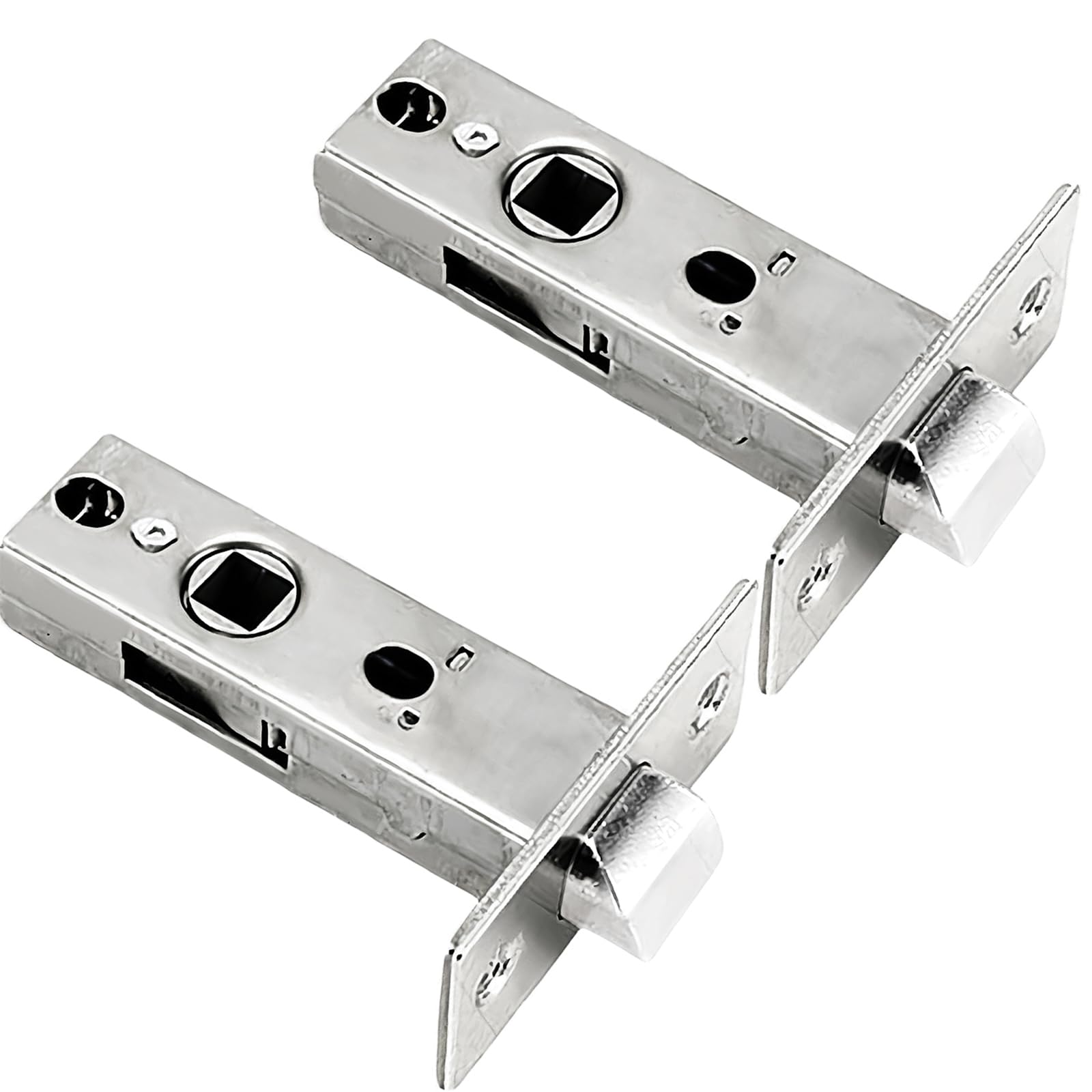 Unifizz Tubular Latch Channel 45mm Internal Door Lock Mortice Latch Polished Door Latches & Bolts for Sprung Lever Door Handles 2Pcs