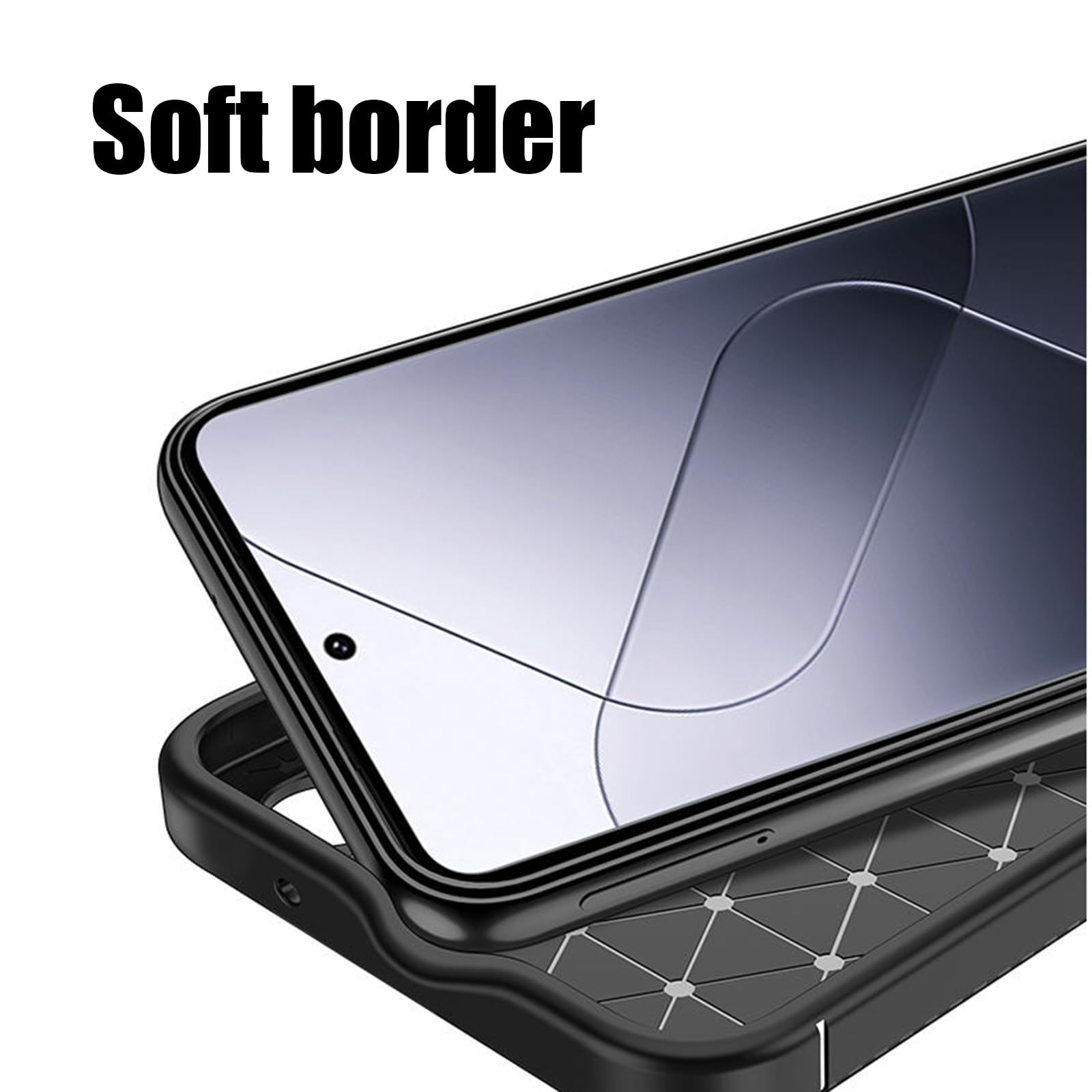 Hülle Für Xiaomi 15 Pro/15, Kohlefaser Texture Handyhülle Kameraschutz Dünne Weiche TPU Silikon Schutzhülle,Schwarz,15