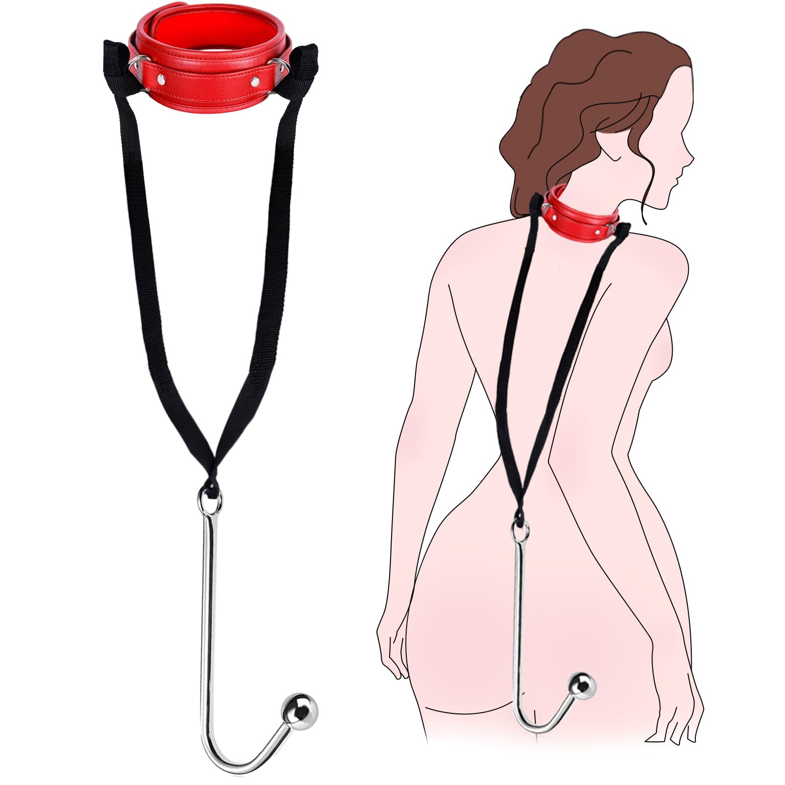 首輪アナルフック SM 拘束具 女性 従順BDSM ディルド 男性 前立腺 SMグッズ 2点セット リード付き オナニー アナルプラグ ステンレス製 アナル開発 アナルグッズ Ｊ型アナル 初心者 男性 スティック型アナル拡張 肛門プラグ コスプレ 可愛い 人間 アダルトグッズ