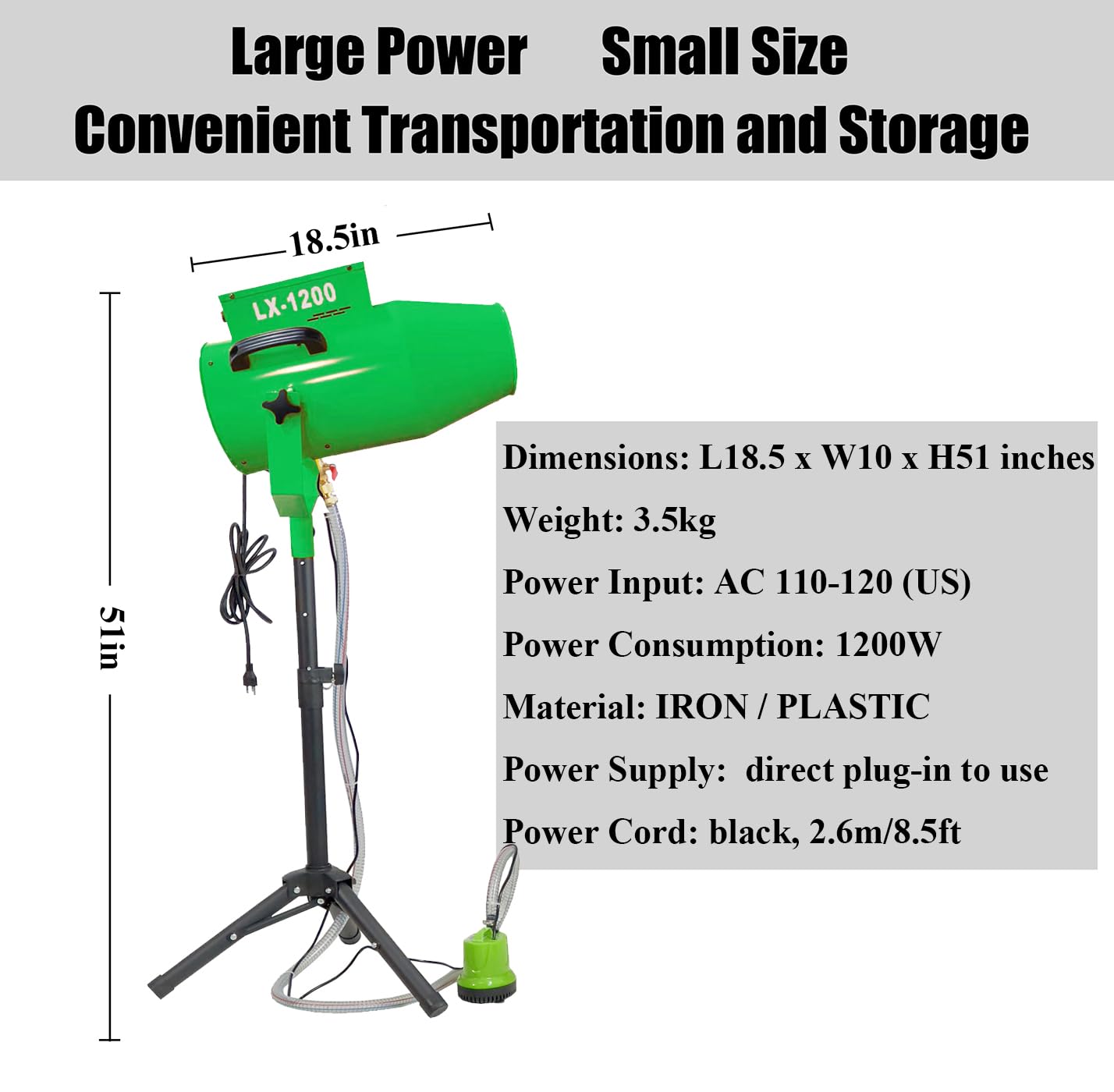 LANGXUN 2025 Upgrade Foam Machine for Party, 1200W High Power Foam Cannon Bubble Machine, Outdoor Summer Pool Party Water Toys for Adults & Kids, Birthdays Celebrations and Backyard Events