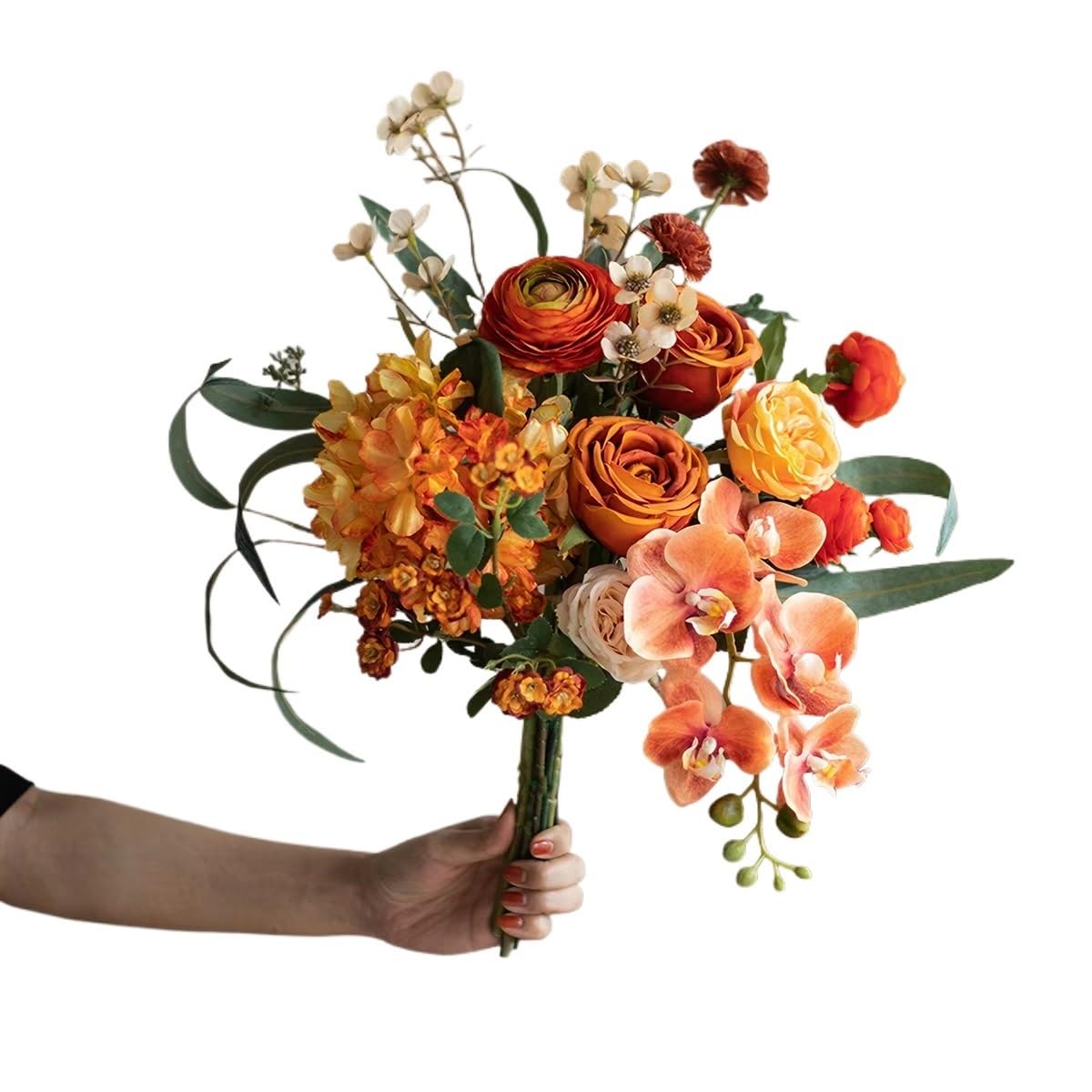 JUAKSQZYI Fake Flowers Artificial Fake Flowers Plants Silk Flower Arrangements Wedding Bouquets Decorations Floral Table Centerpieces(Color3)
