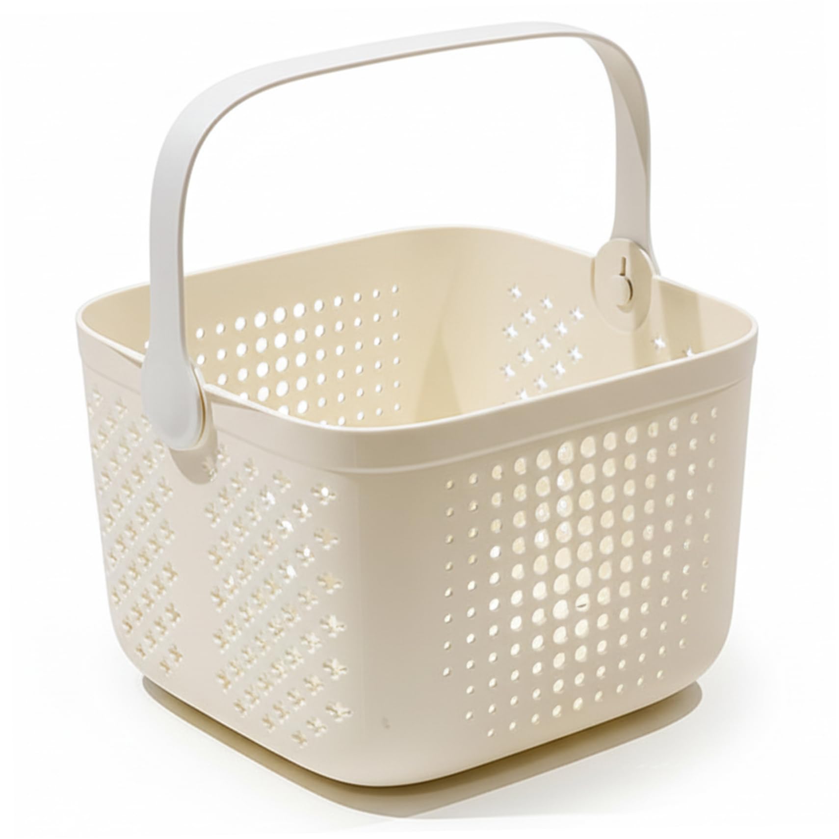 Panier de douche amovible et portable en plastique blanc pour une organisation optimale