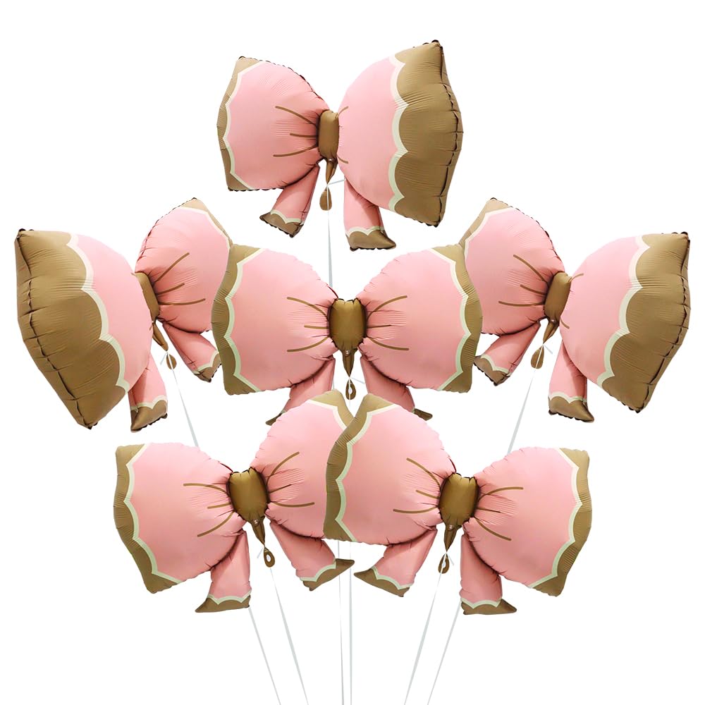 Deermon Lovely Jumbo Matt Pink Bowtie Balloon, Mouse Party Large Bowknot Foil Helium Balloons For Wedding Bridal Shower Gender Reveal Party Baby