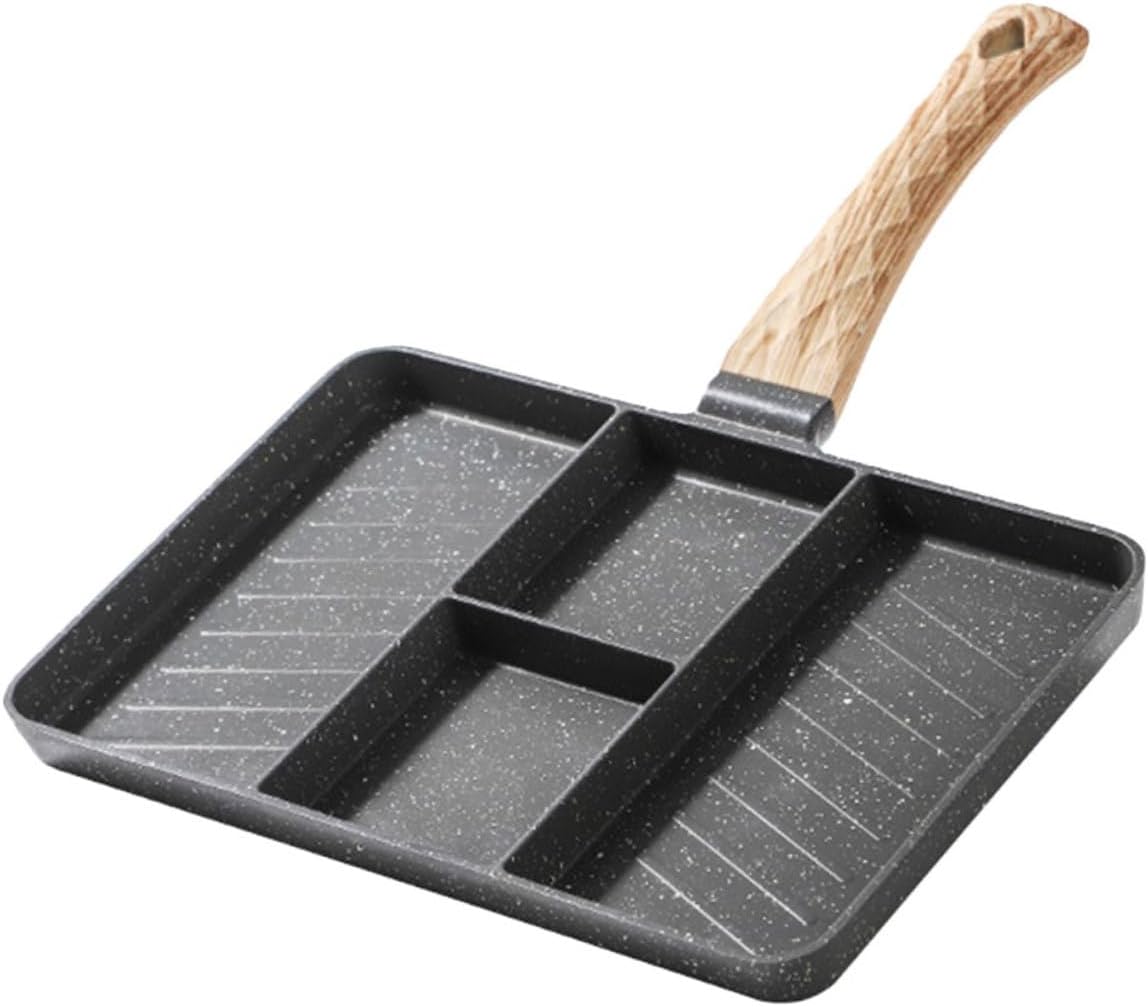 Versatile Aluminum Alloy Nonstick Grill Pan, Breakfast Pan Divider and Comfortable Handle
