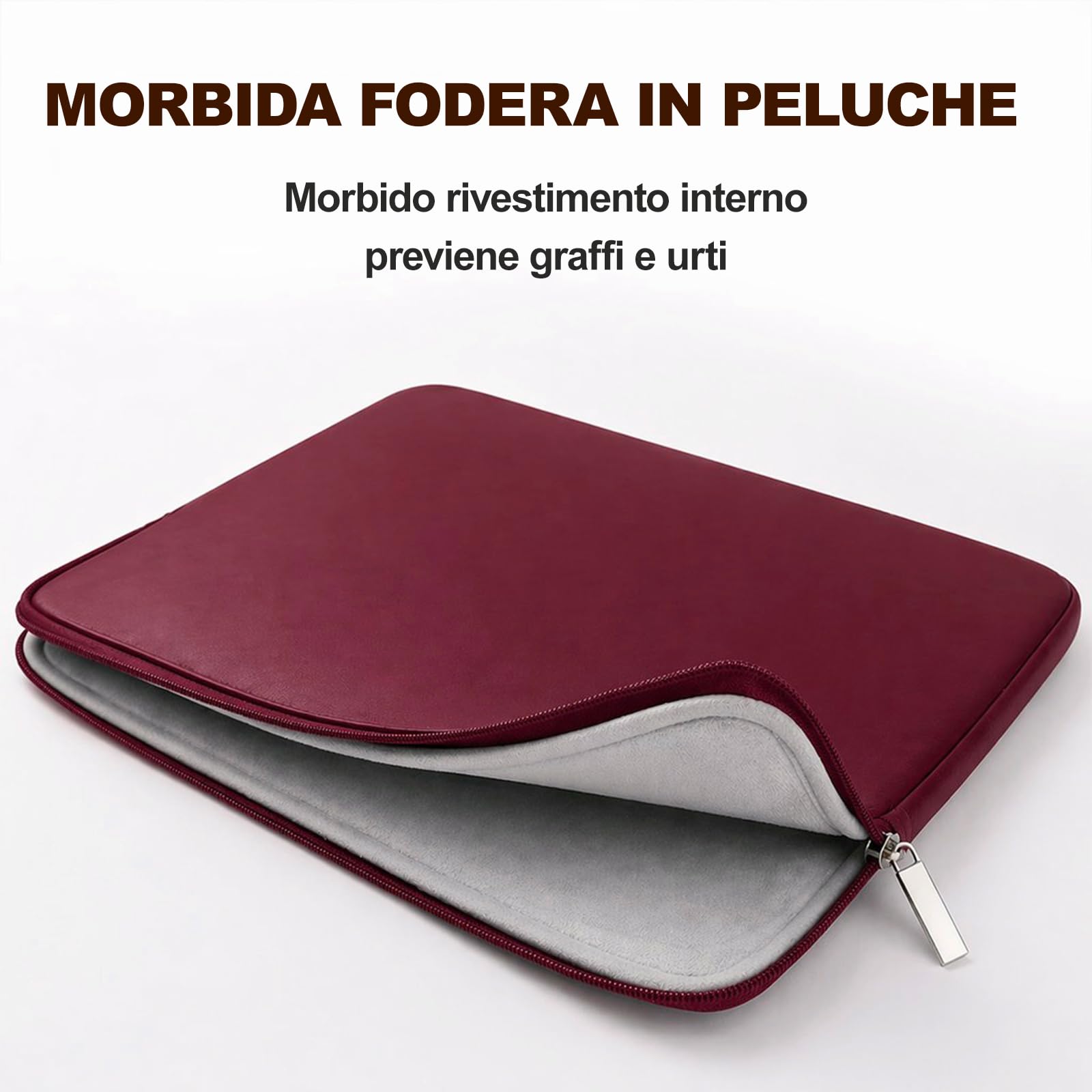 RAINYEAR Custodia morbida in pelle PU per laptop compatibile con MacBook Air 13 pollici (M5 M4 M3 M2 M1 A3449 A3240 A3113 A2681 A2338 A2337), MacBook Neo, MacBook Pro da 13,3 e 14 pollici, Rosso