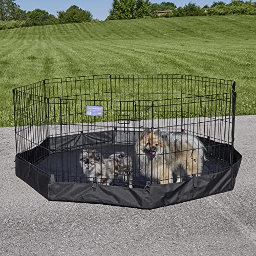 Octagonal Canvas Base Cover for Dog Exercise Pen, Fits All MidWest Homes for Pets & New World Exercise Pens, Designed for When Pet Playpen is Set-Up in an Octagonal Configuration, Black by MidWest Homes for Pets - Image 5