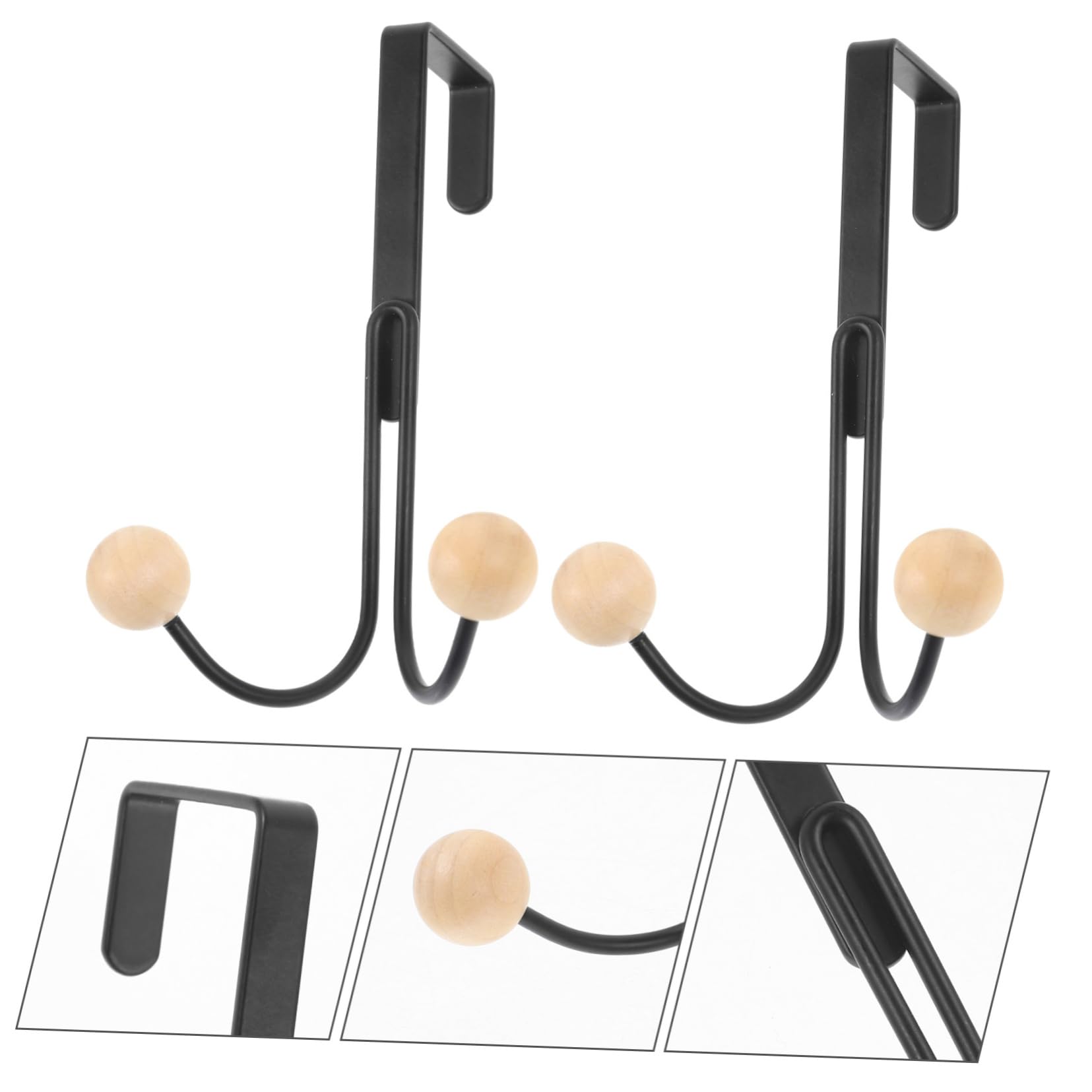 Didiseaon 5 Juegos Gancho De Puerta Simple De Hierro. Estante De La Puerta Ganchos De Revestimiento Para Colgar Gancho Sobre La Puerta Ganchos Para Puerta Dormitorio Metal Black 2 Piezas * 5