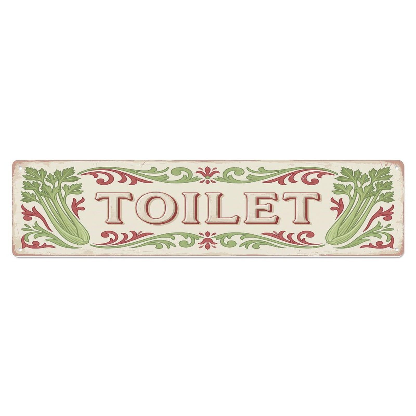 Cmhok Vintage Style Toilet Signage Celery Vintage Metal Tin Sign Wall Decor For Cafe, Club, Garden Metal Poster 4X16inch