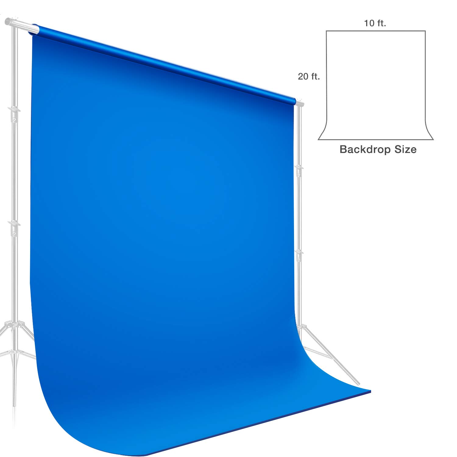 Limo Studio 10 x 20 ft. Photo Video Studio Seamless Solid Blue Muslin