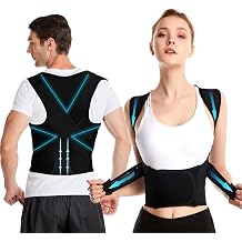 Posture correction belt for men and women, back support posture correction belt with breathable adjustable shoulder straps for improved lumbar support belt, back support to prevent hunchbacks