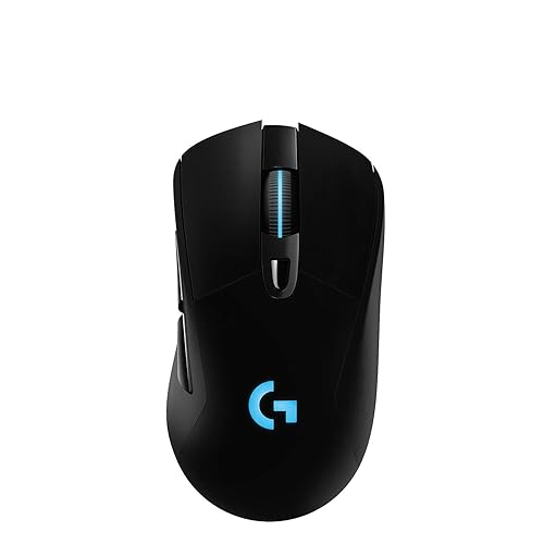 Logitech G703 Lightspeed Wireless Gaming Mouse W/Hero 25K Sensor, PowerPlay Compatible, Lightsync RGB, Lightweight 95G+10G Optional, 100-25, 600 DPI, Rubber Side Grips - Black - Mouse