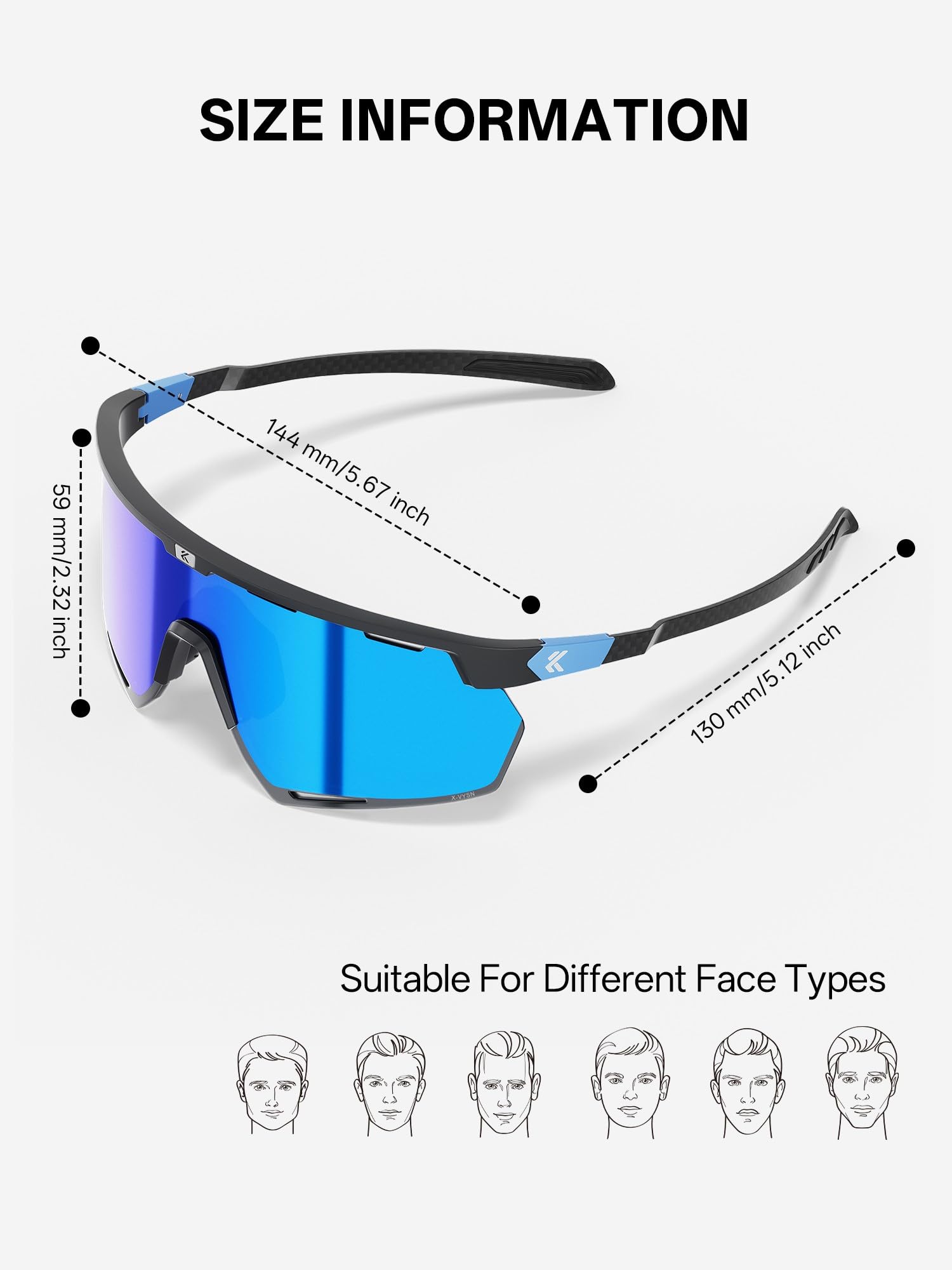 KAPVOE Lunettes de Cyclisme 26g Lunettes de Velo Sports Homme Femmes Route VTT Running Base-ball KOVEX Série - K432