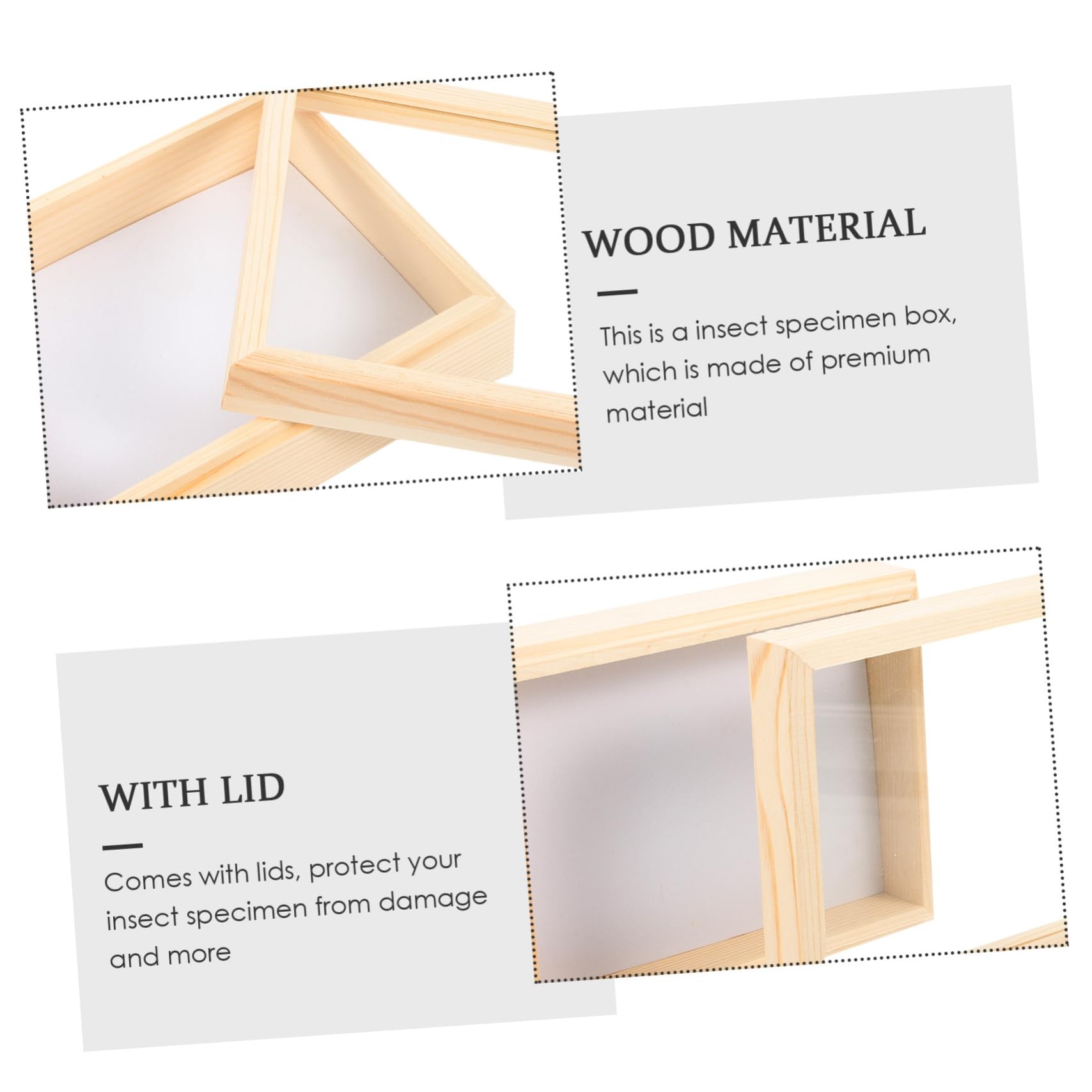 CIYODO Box Insect Cage Entomology Display Cases Insect Exhibit Case Insect Display Frame Educaiton Tool Capture Tool Wooden