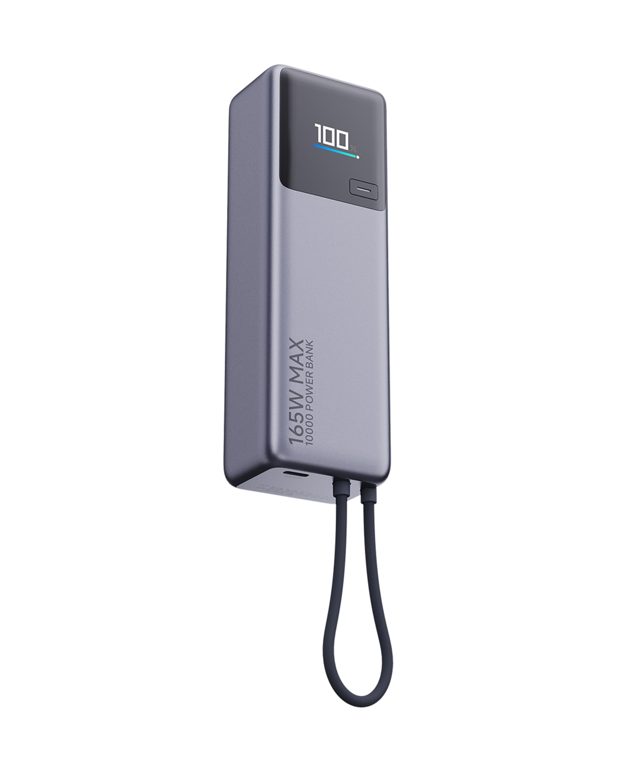 Xiaomi 165 W Power Bank, 10,000 mAh, Maximum Output 165 W, Ultra Fast Charging for 2 Devices Simultaneously, Built-in USB-C Cable, Small, Large Capacity, 90 W Rapid Charging, Color Display, Charging