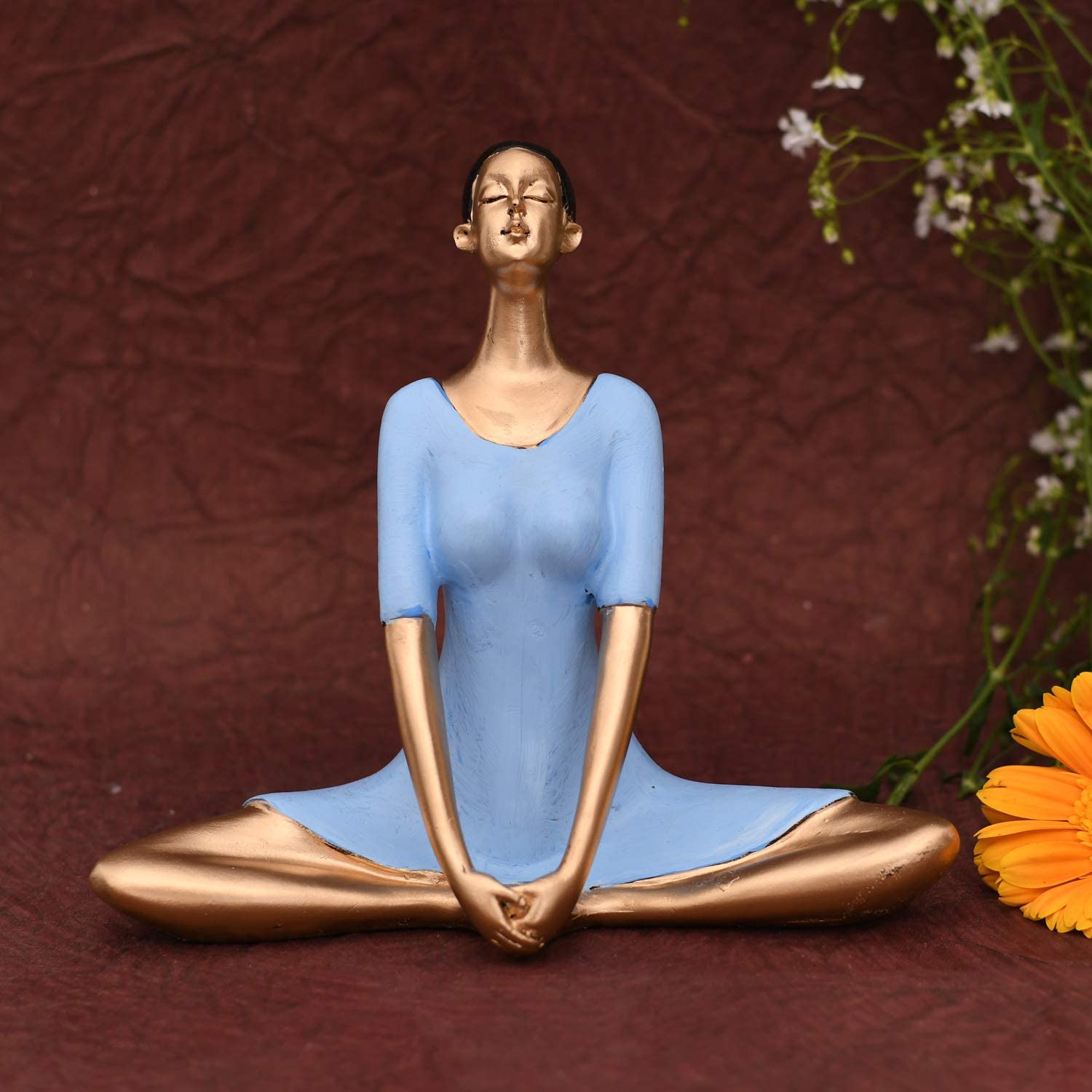 MarusthaliYoga Lady Statue Sculptures Creative Abstract Design Art Figurine for Home Decor, Living Room Decorative Display Showpiece for Gifting (Yoga Lady)