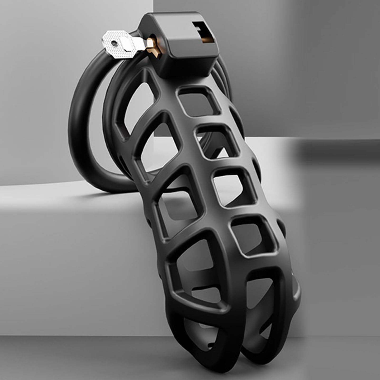 BDSMAGE Chastity cage pene con 3 Anelli per il Pene Rimovibili, gabbia castità per uomo, gabbia di castità cock cage per Prevenire L'erezione, SM bondage slave sex toys (XL)