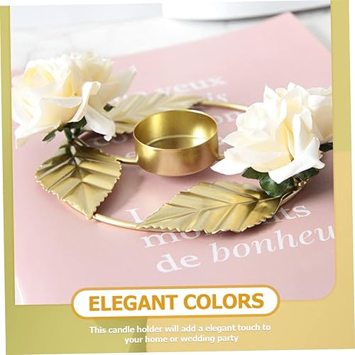 Miniatura 7 de HOMSFOU 4 candelabros de boda para decoración de mesa de novia, anillo de vela de adviento de boda, anillos de vela para pilares, centros de mesa de