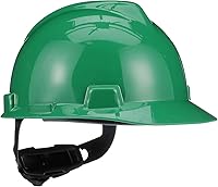 Vista 22 de MSA V-Gard Cap Style Safety Hard Hat Suspension Polyethylene Shell, Superior Impact Protection, Self Adjusting with Crown Straps Fas-Trac III
