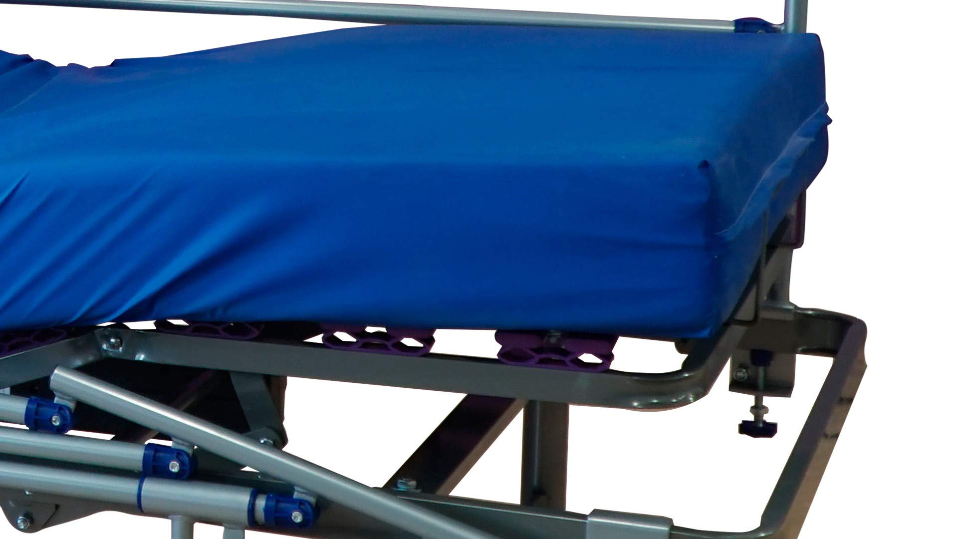 ekamia - Cama Geriátrica Eléctrica con Colchón Sanitario, Patas Regulables y Barandilla - 90cm x 190cm