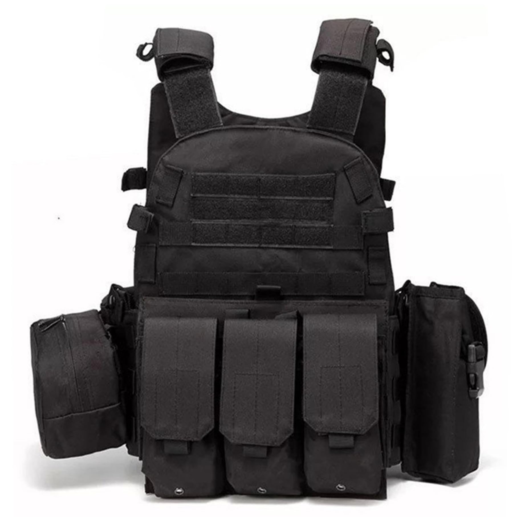 NIDONE Chaleco Airsoft, Portador de Placa Molle Multifuncional, Chaleco de Paintball Transpirable Ajustable para Entrenamiento de Guardias de Seguridad, Campo y Exteriores