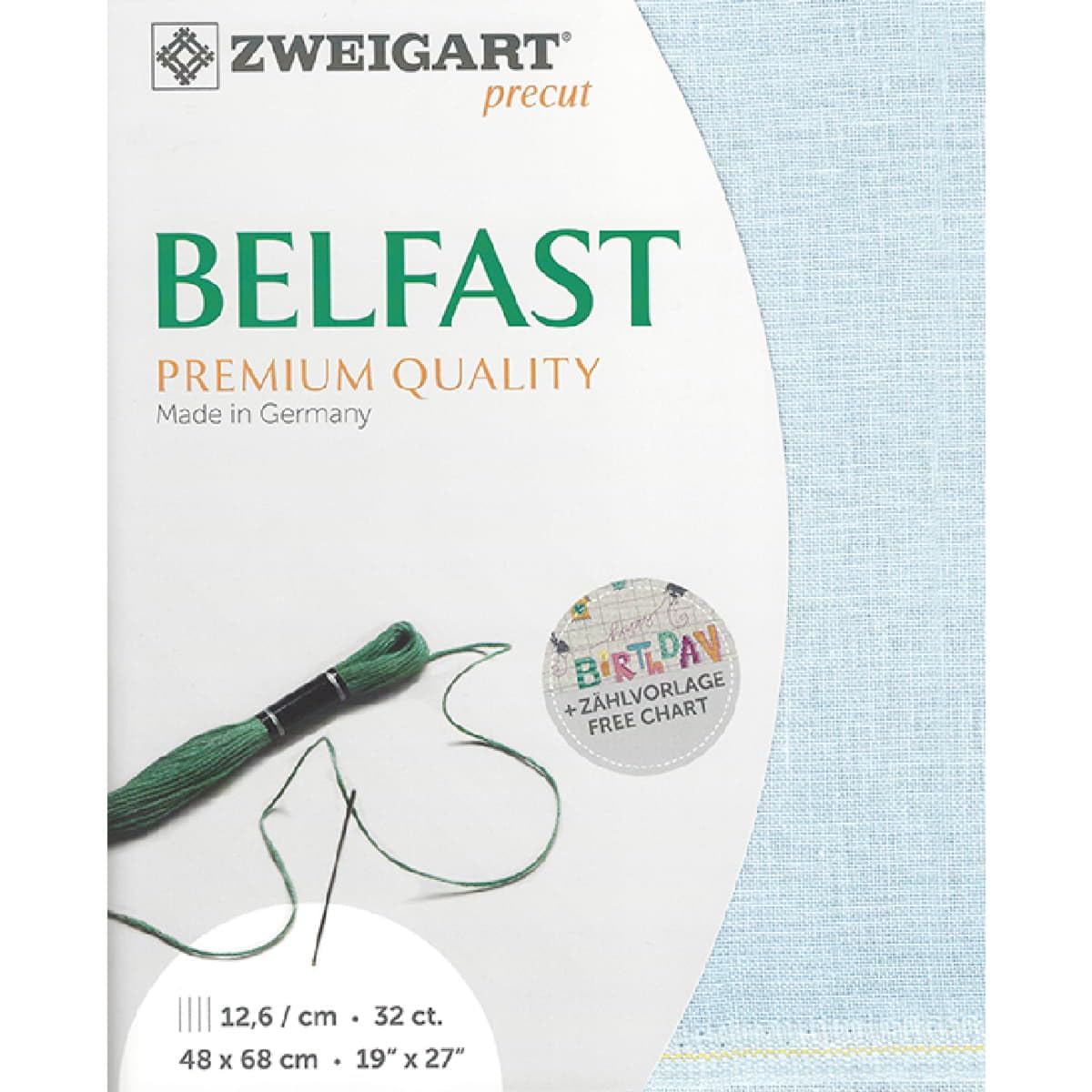 Toile Zweigart Belfast col.562 tissu broderie point de croix lin coupon de couture