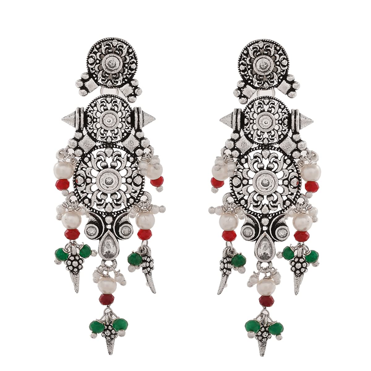 Voylla Abharan Tribal Inspired White Pearls Earrings (B0C61VRG93) Amazon Price History, Amazon Price Tracker