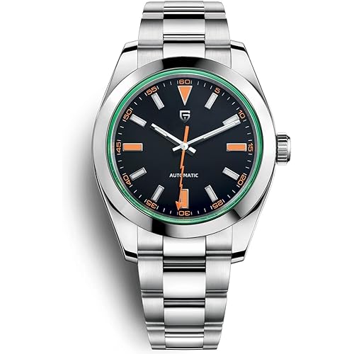 HaiQin Pagani Design 1733 Men's Automatic Mechanical Watches Japan NH35A Movement Green Synthetic Sapphire Lightning Pointer 100M Waterproof Fashion Casual Sports WristWatches