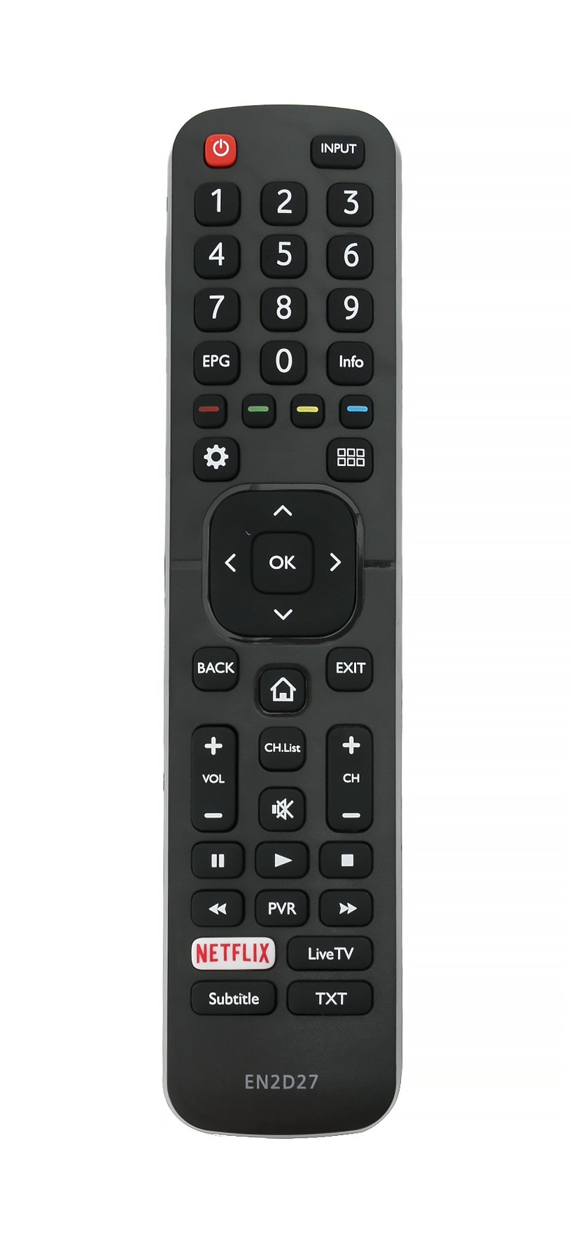 Telecomando EN2D27 Di Ricambio Per TV Hisense – Compatibile Con LTDN55K321UWTSEU, LTDN50K321 E Altri – Telecomando Sostitutivo Senza Programmazione