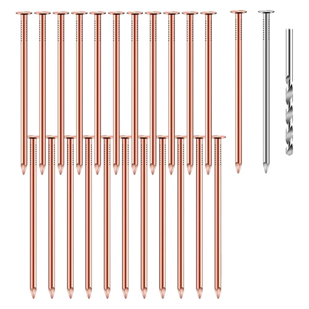 Littimoon 3.5 Inch Pure Copper Nails Bulk Stump Removal Spikes Hardware Nails for Trees 25Piece