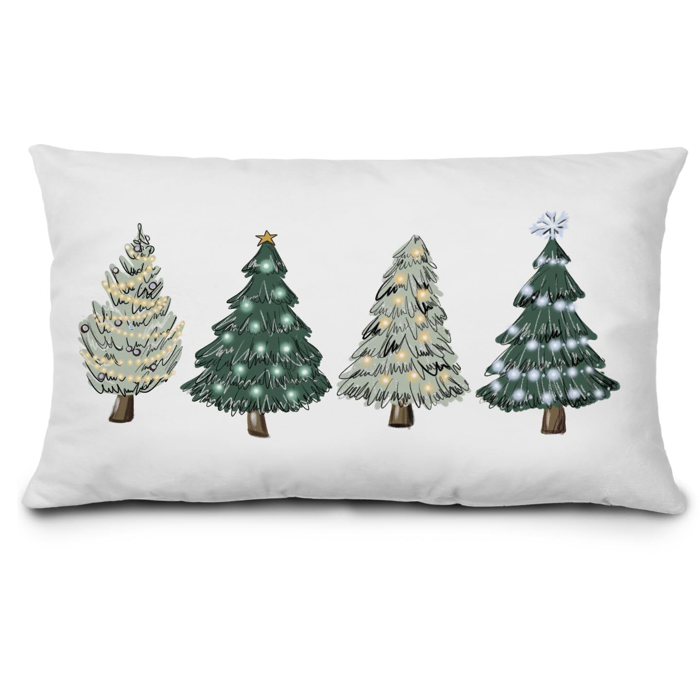 Green Christmas Tree Pillow Covers 12x20,Green Christmas decor,Green Christmas Decor,Christmas Trees Xmas Pillow Cases Cushion Covers,Christmas Tree Pillow Covers,Green Christmas Pillow Covers (green)