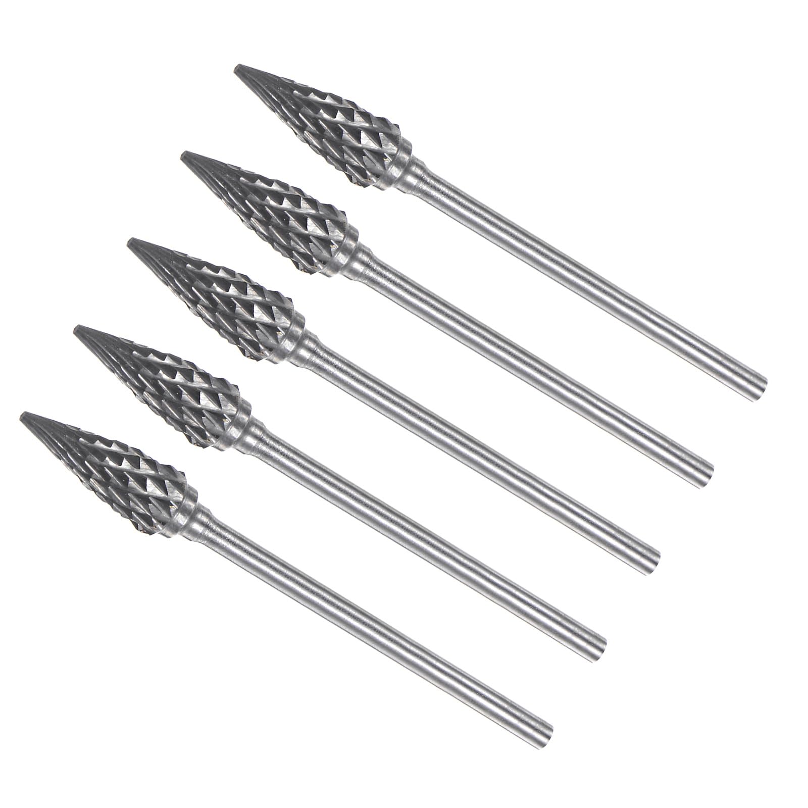 CoCud Tungsten Carbide Rotary Burrs File, 3/32" Shank 6mm Dia, Double Cut M-Shape Rotary Burrs Tool